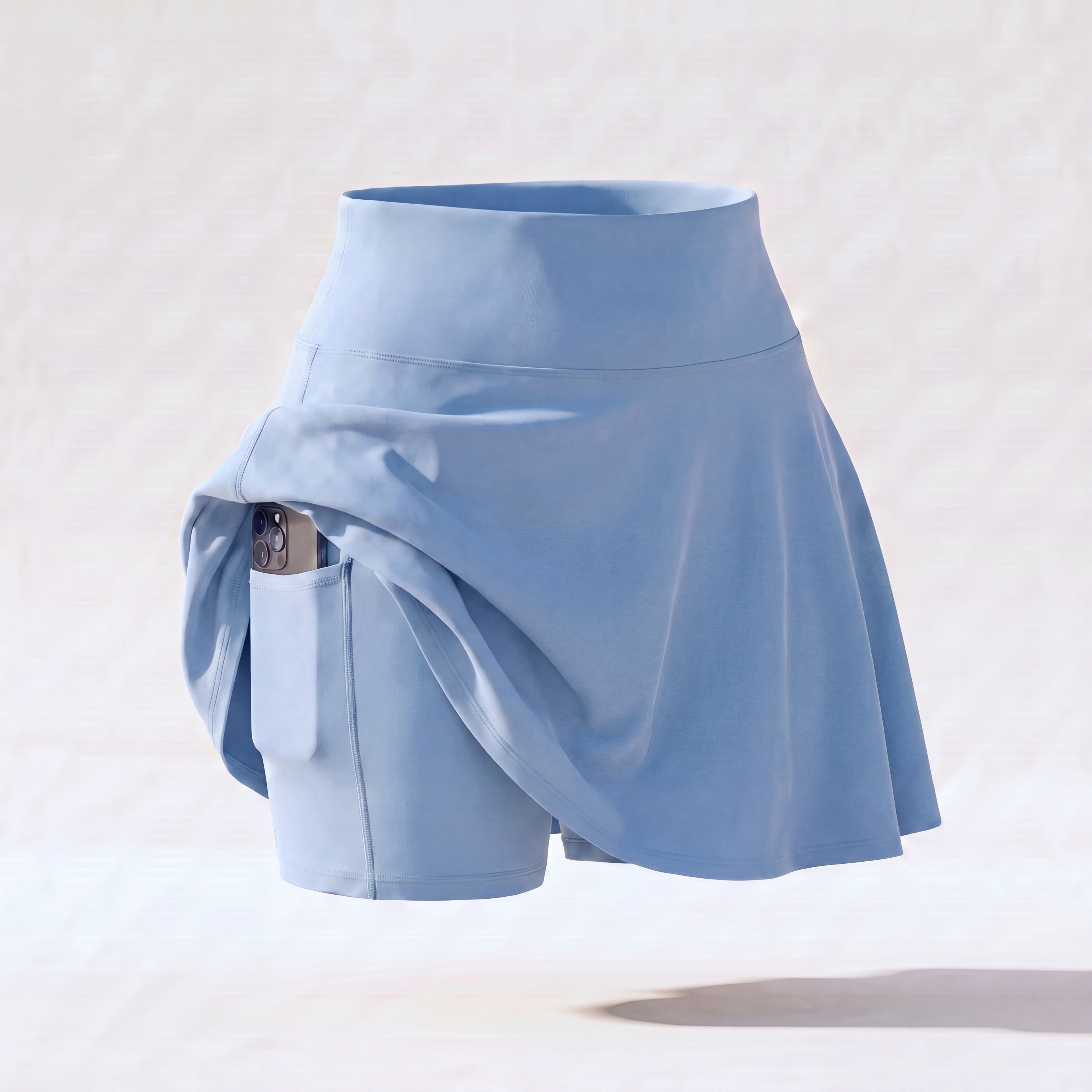 Bluebell No-Rub Skort — reveal: built-in short and phone pocket