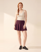 Plum Wine No-Rub Skort - full length