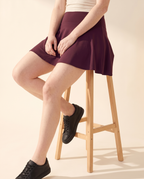 Plum Wine No-Rub Skort - seated