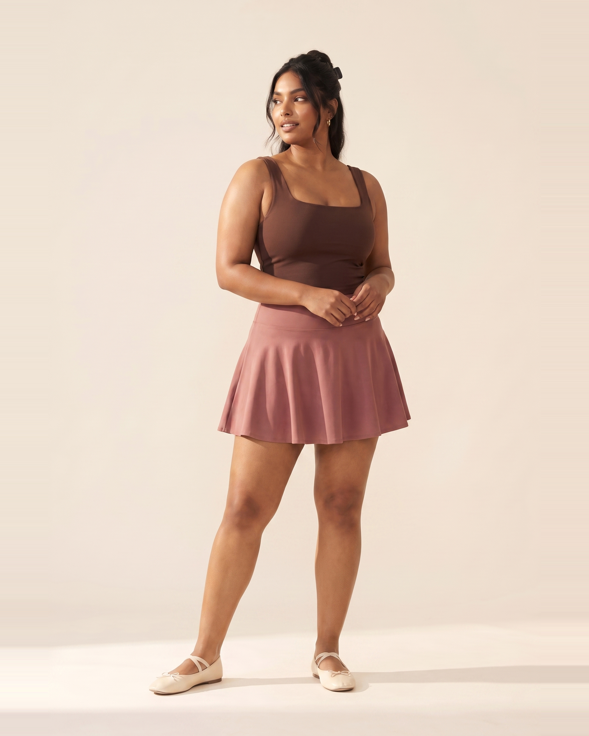 Rosewood No-Rub Skort - full length